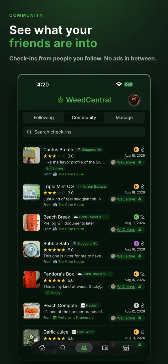 Feed screen